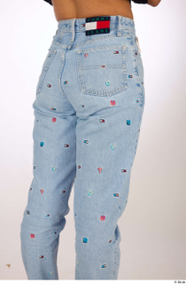 Jimena blue embellished jeans casual dressed thigh 0006.jpg